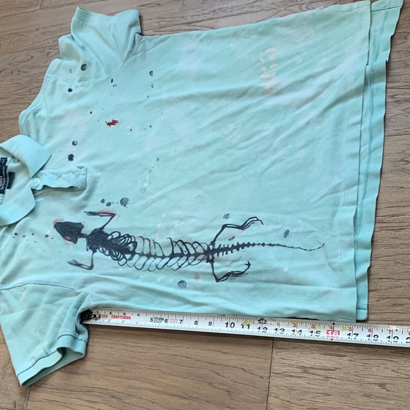 Polo by Ralph Lauren Light Blue Polo with Black Skeletal Graphic Size Large - Picture 5 of 11